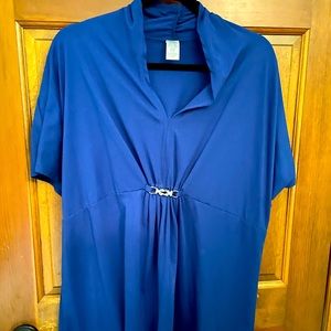 Knit royal blue top with Silver embellishment.